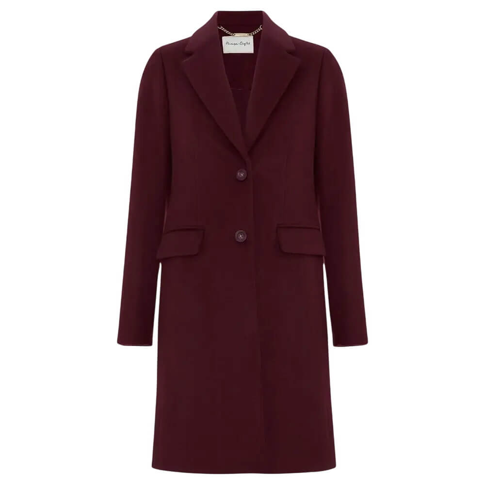 Phase Eight Lydia Burgundy Wool Coat 